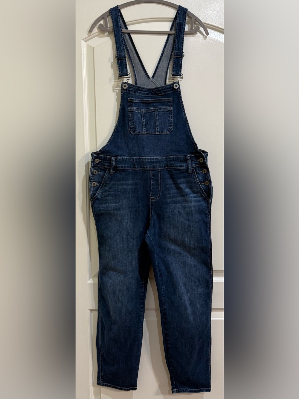 Torrid Blue Denim Overalls One Piece Size 14 Adjustable Straps Pockets Button